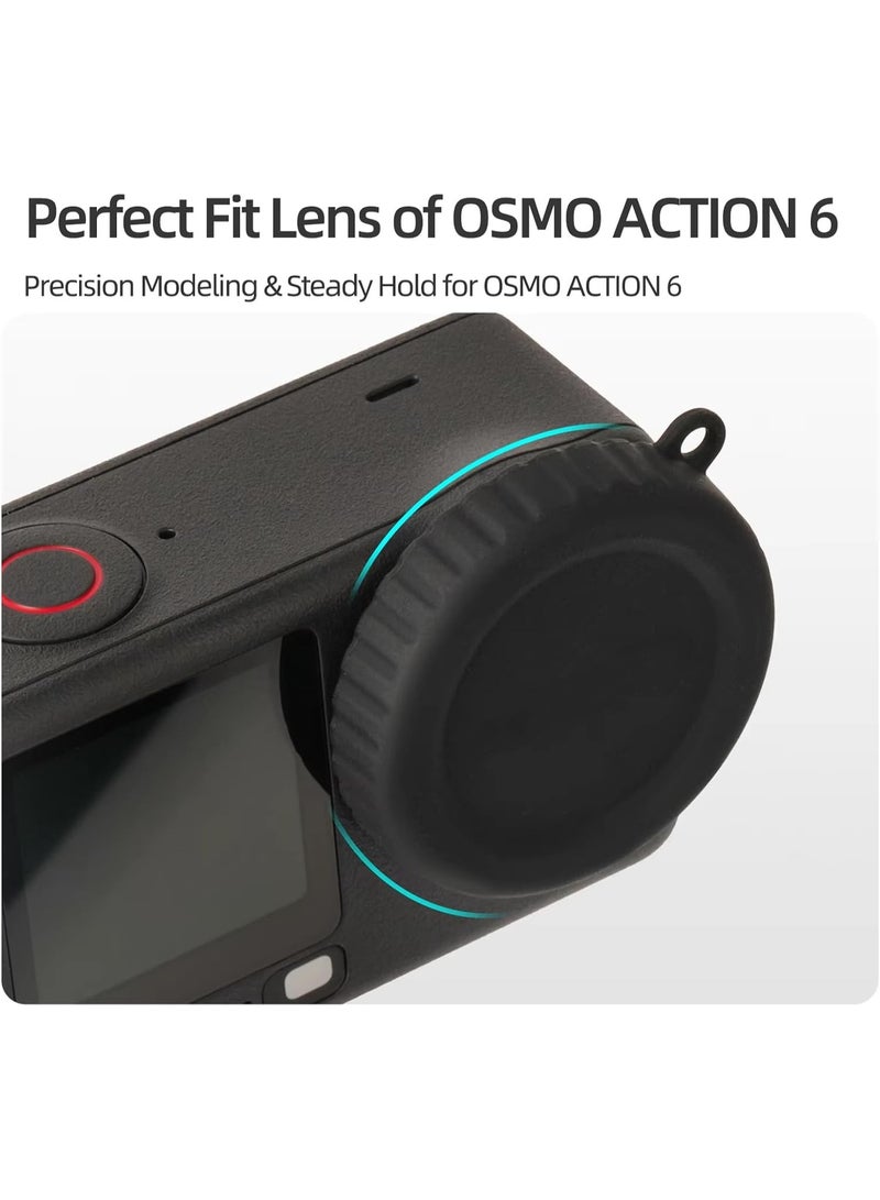 1PCS غطاء عدسة السيليكون لـ DJI Osmo Action 6 ، حماية عدسة مقاومة للصدمات المضادة للخدش ، غطاء عدسة الكاميرا الناعم والدائم لـ Osmo Action 6 الملحقات - Image 4