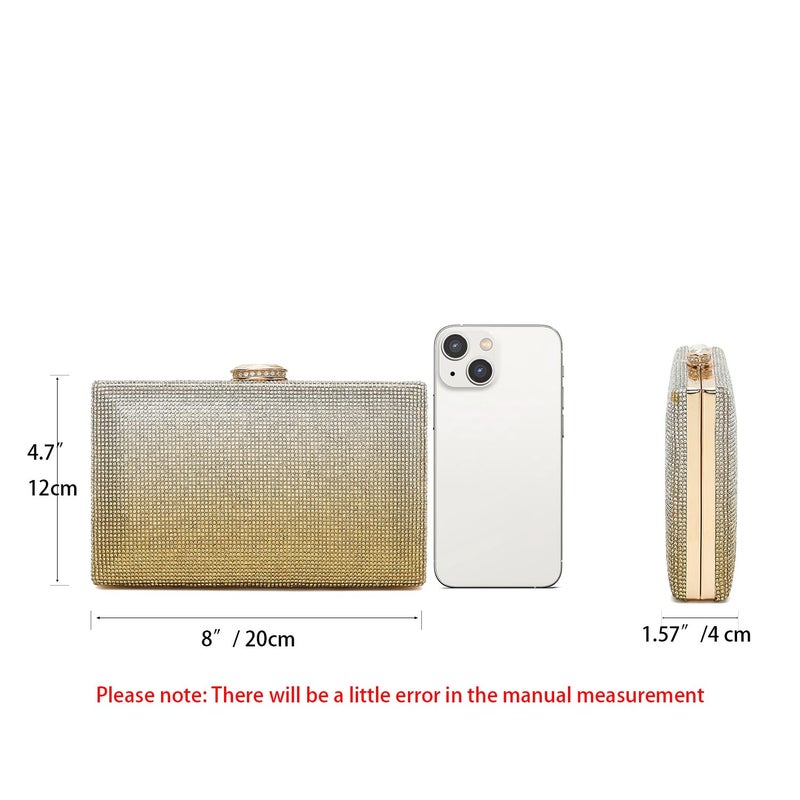 CARIEDO Women's Rhinestones Evening Handbag Crystal Clutch Bridal Purse for Wedding Prom Night Out Party(SILVER) - Image 5