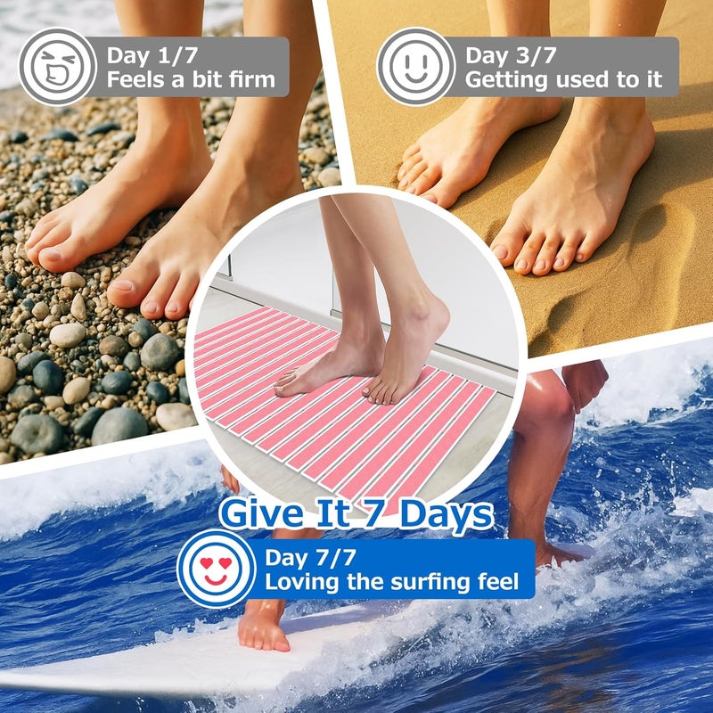 Matace Non Slip Rubber Bathtub & Shower Mat with Suction Cups, Thick Textured Surface, Fast Drain and Upright Drying Design, No Pooling Water for Better Hygiene, 27 x 16 Inch, Pink - Image 5