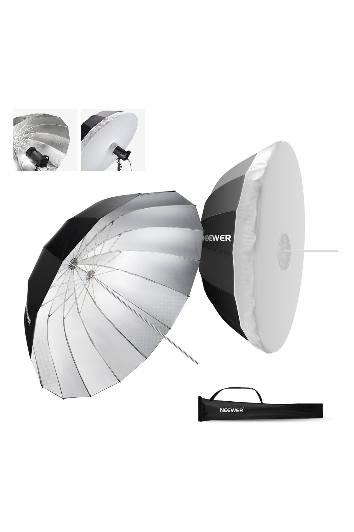 نيوير Neewer 165cm Reflective Photography Umbrella With Detachable Diffuser
