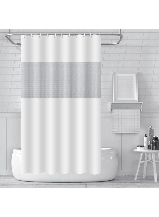 Relex PEVA Shower Curtain 180x180cm, Heavy Duty Waterproof Bath Curtain, Mold Resistant, Weighted Bottom, Includes 12 Hooks for Bathroom, Wet Room, Shower Stall - Image 1