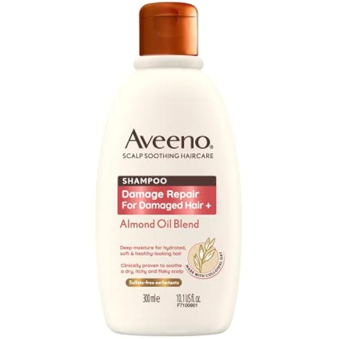 Aveeno DAMAGE REPAIR ALMOND OIL SCALP SOOTHING SHAMPOO FOR DAMAGED HAIR 300ML - Image 1