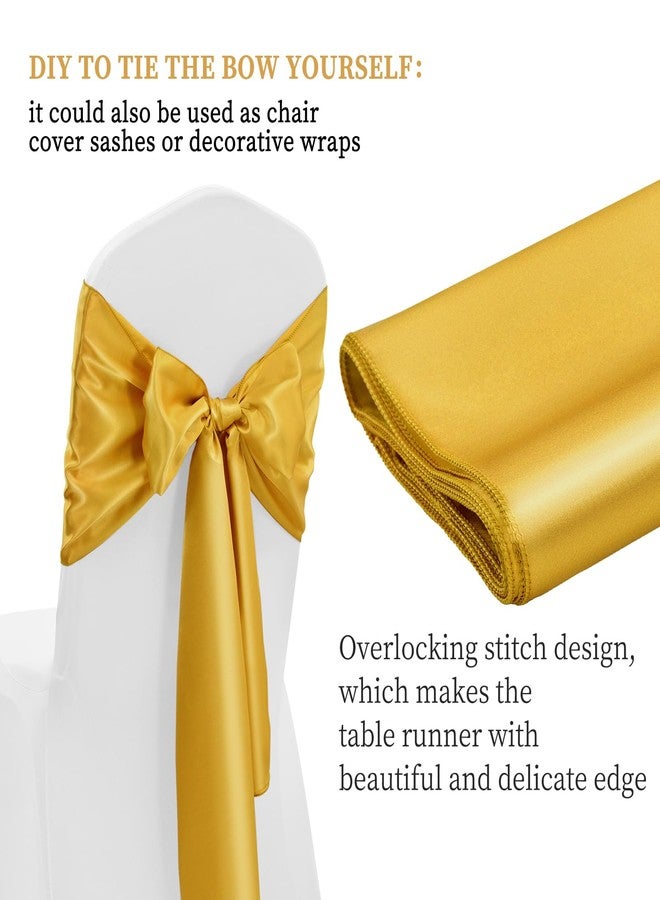 YMHPRIDE 12 Pack Gold Satin Table Runner 12 x 108 Inch Long Premium Table Runners, for Wedding Party Events Decoration, Birthday Parties, Banquets Decorations, Graduations, Engagements - Image 4