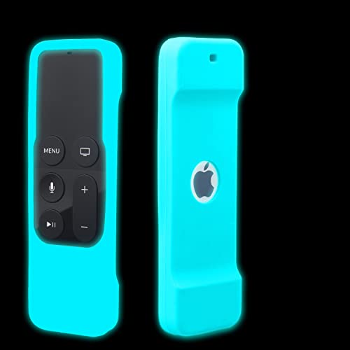 AKWOX [Nightglow Blue] Case for Apple TV 4K / 4th 5th Gen Remote, Akwox Light Weight [Anti Slip] Shock Proof Silicone Cover [Lanyard Included] -not for New Apple 4k TV Series 6th Gen 2021 - Image 1