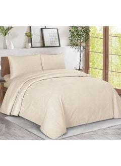 Generic Bed sheet set with elasticated edges Classic 100 % Cotton, of 3 pieces, king size,HOTEL-L016B  - Image 2