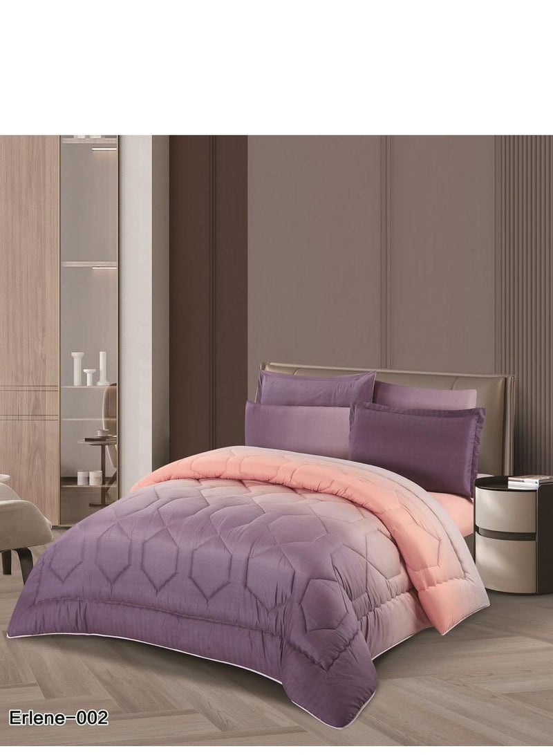 A plain summer double bedspread, luxury for you and elegance for your room, 6 pieces.