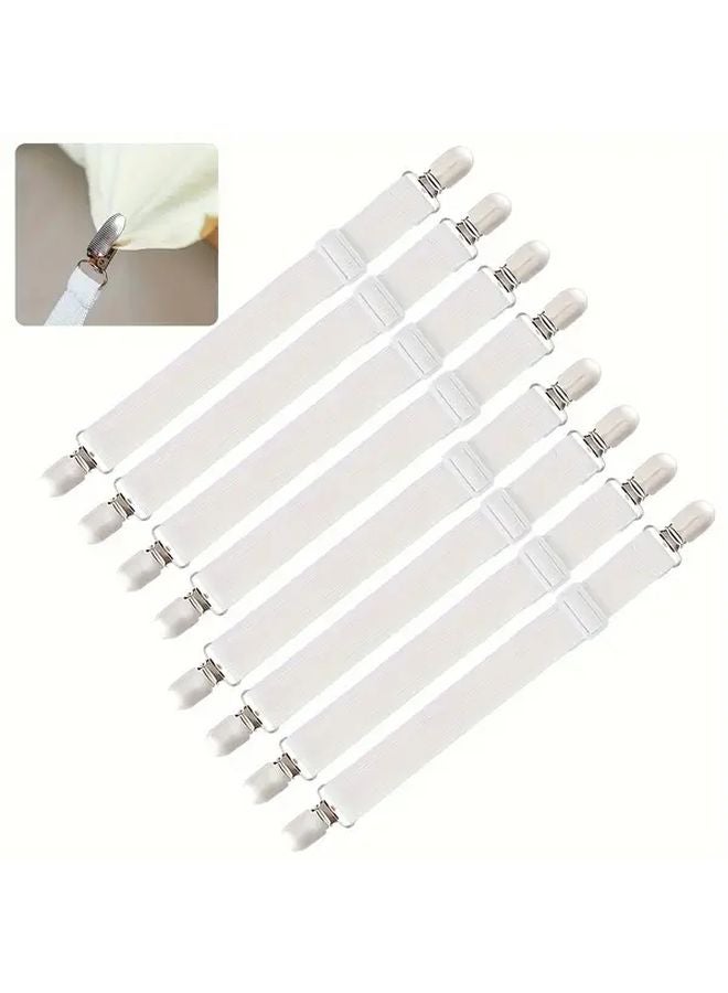 8 Pack Adjustable Bed Sheet Holder Straps 13 8 To 27 5 Inches For Mattress Sofa Tablecloth - Image 1