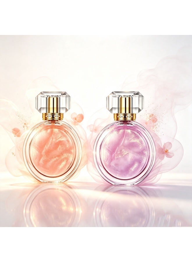 عبوتان - عطر فواكه، حلو، ذو نكهة حلوة، عنبري - بخاخ ماء عطر يدوم طويلاً للنساء، 50 مل لكل زجاجة - Image 1