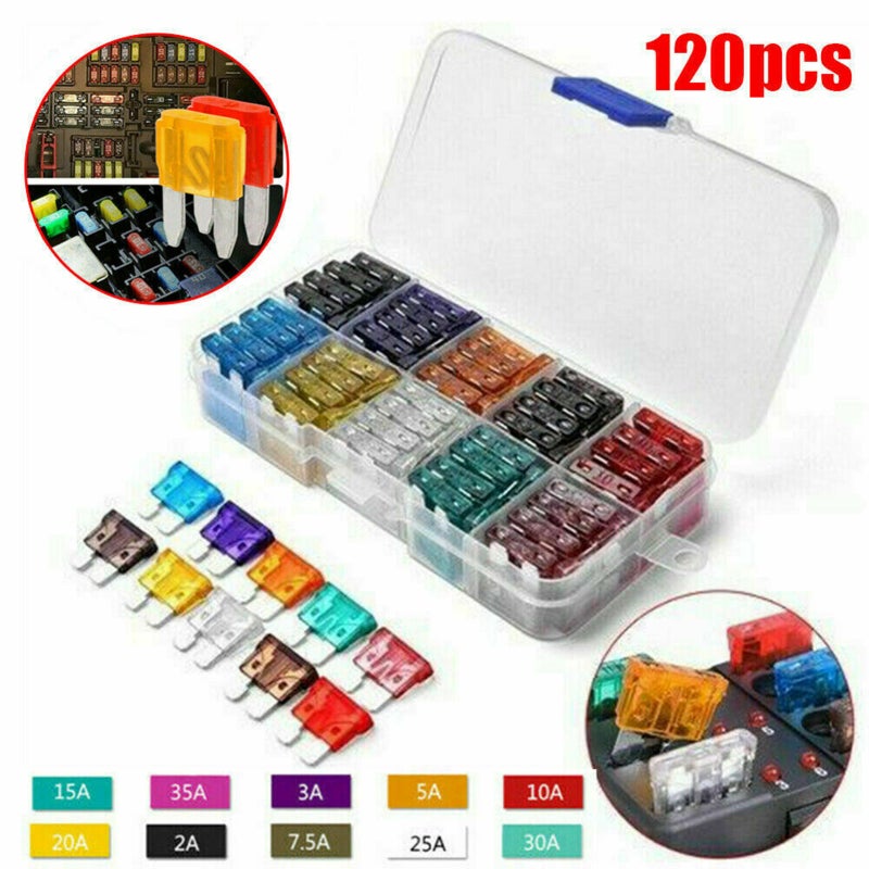 120Pcs/Box Mini Auto Fuses Set 2-35A Assorted Color-coded Carved Amp Car Van Bike Truck Fuse - Image 5