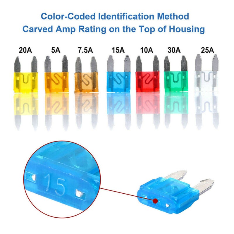 120Pcs/Box Mini Auto Fuses Set 2-35A Assorted Color-coded Carved Amp Car Van Bike Truck Fuse - Image 3