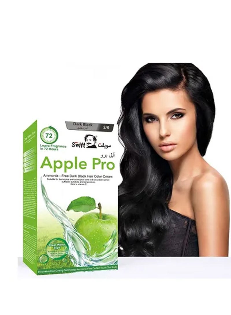 Swift Apple Ammonia free Hair Color Cream No. 2 Dark Black 1000ml - Image 2