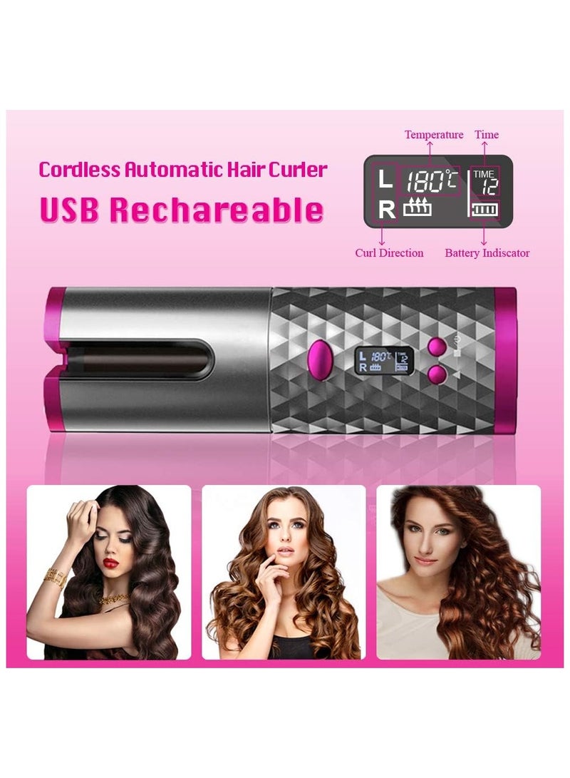 عام مكواة شعر دوارة، شرائح مجعدة، مكواة شعر لاسلكية، مكواة شعر تلقائية ببطارية مدمجة، مكواة حرارية من السيراميك محترفة، مكواة شعر تعمل بال USB محمولة وسهلة الشحن. - Image 4
