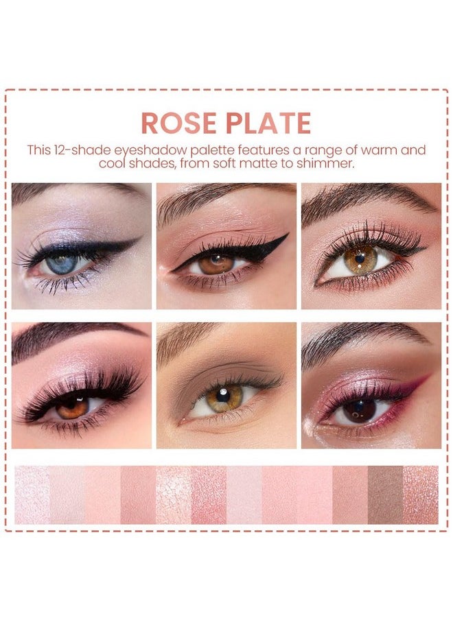 AMY'S DIARY 12-Color Pink Purple Eyeshadow Palette For Versatile Day-To-Night Looks - Blendable, Long-Lasting, And Highly Pigmented. Elevate Your Eye Makeup- Unleash Your Unique Style (07#)  - Image 1