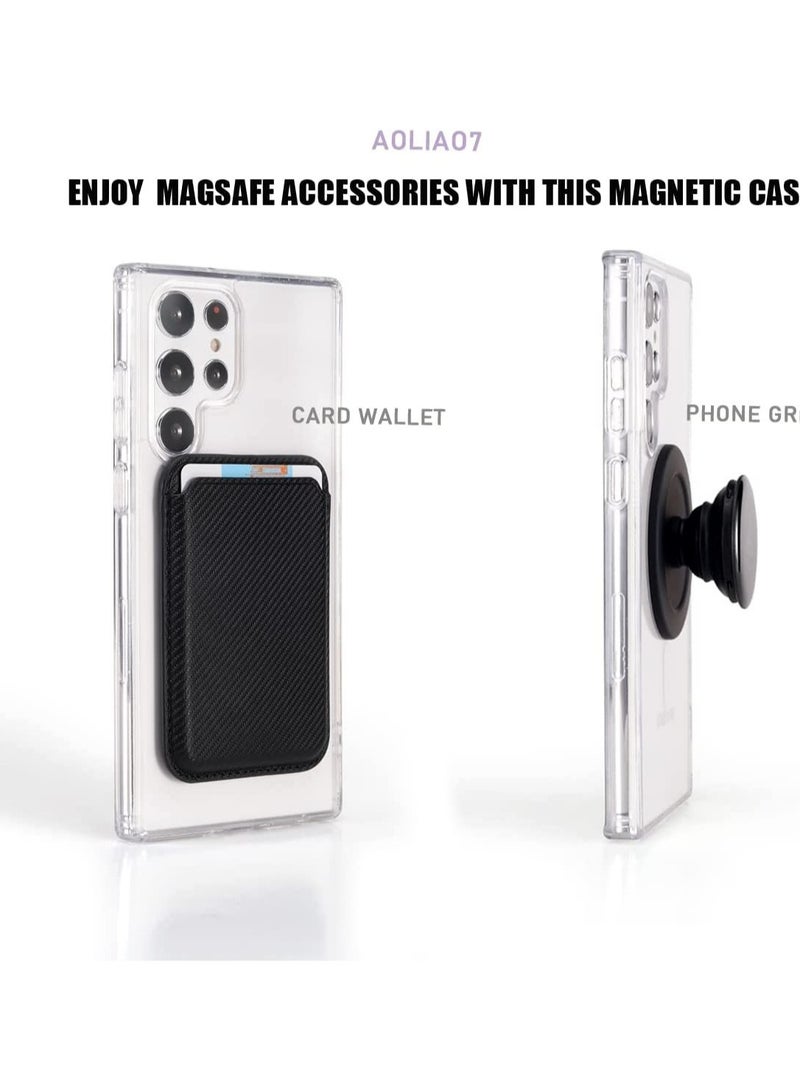 إلترازون Clear Magnetic Case for Samsung Galaxy S22 Ultra Compatible with Magsafe Card Wallet& Wireless Chager - Image 3