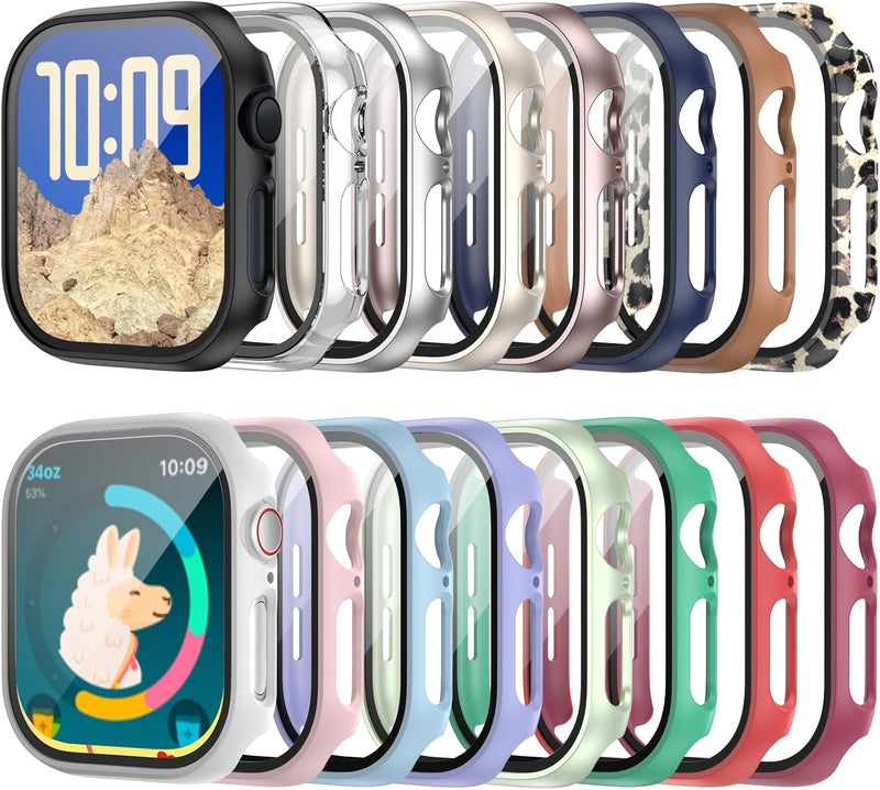 Commuter 16 Pack Cases for Apple Watch Series 11/10 46mm Screen Protector, (2025 New) Hard PC Ultra-Thin Protective Face Cover Built-in Tempered Glass Film for iWatch 11/10 46mm - Image 1