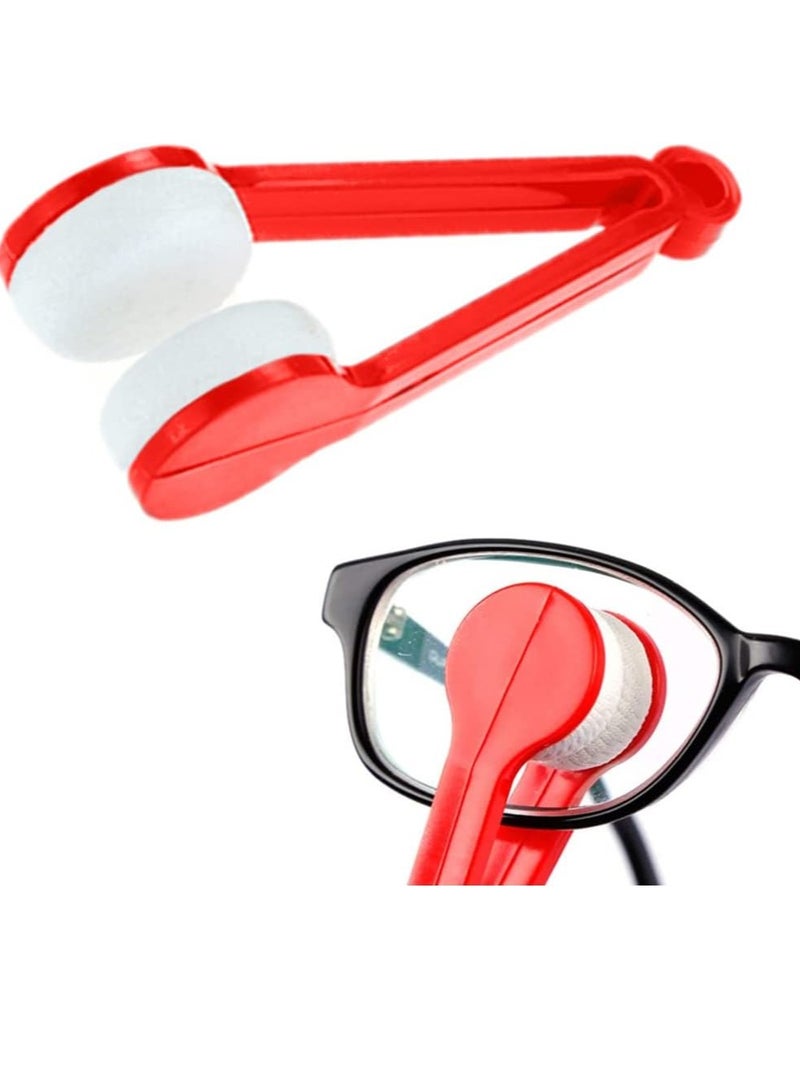 Mini Sun Glasses Eyeglass Microfiber Spectacles Cleaner Soft Brush Cleaning Tool Red  - Image 1