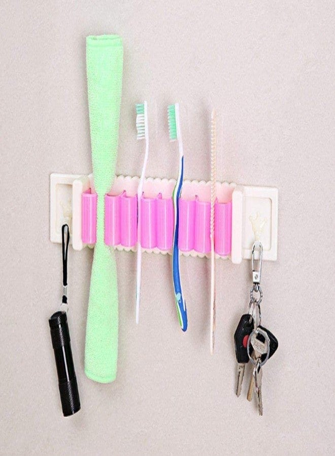McMus Mighty Rack Plastic Wall Mount Kitchen Mighty Rack for Utensils Cutlery Holder Serving Spoons Bathroom Storage Clip Hanging Insert Organizer Rack Shelf Mighty Rack Hook (Random Color 1 Pcs) - Image 2