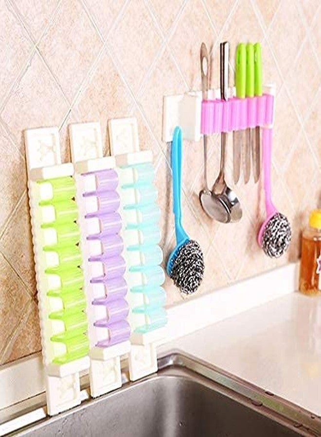 McMus Mighty Rack Plastic Wall Mount Kitchen Mighty Rack for Utensils Cutlery Holder Serving Spoons Bathroom Storage Clip Hanging Insert Organizer Rack Shelf Mighty Rack Hook (Random Color 1 Pcs) - Image 3