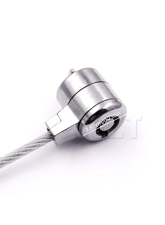 Silver Laptop Lock With Anti Loss Security Device Portable Key Lock 1 1 Meter Cable - Image 2