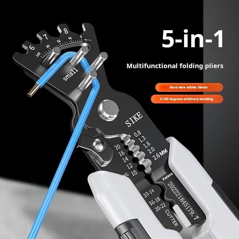WROPZO 5in1 Cable Wire Stripping Pliers Multifunctional Hand Tool for Electricians Crimper Cutter Bending Tool Multi Colour - Image 3