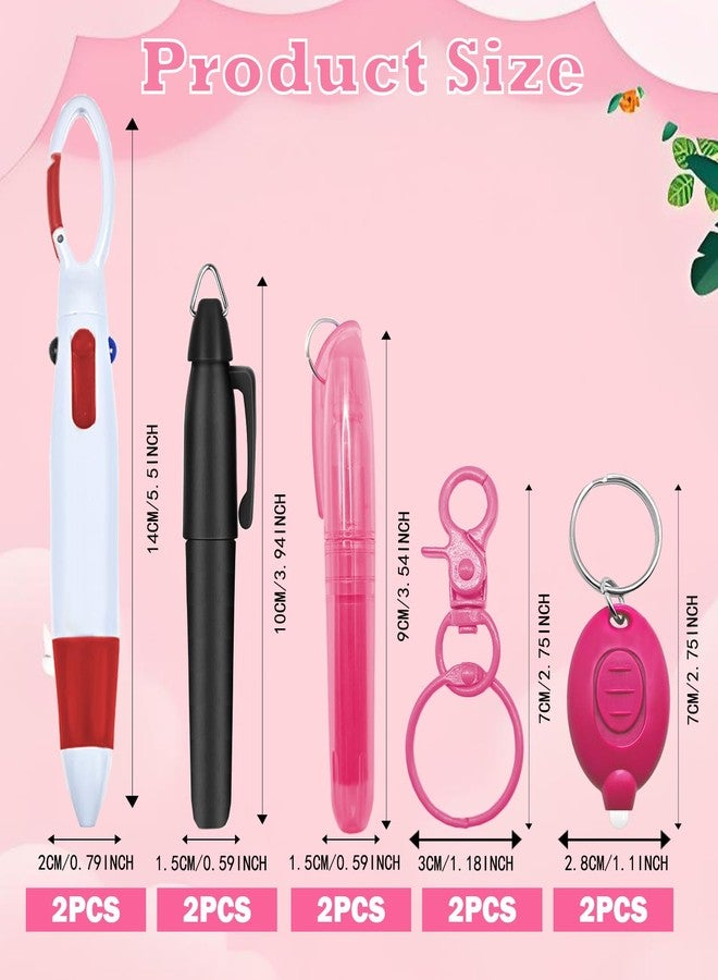 klumuke Nurse Pen Set 10PCS, Nursing Badge Reel Accessories with Ballpoint Pens, Highlighters, Permanent Markers, LED Flashlights, Keychain Clips - Cute and Practical Gifts for Nurses and Students - Image 2