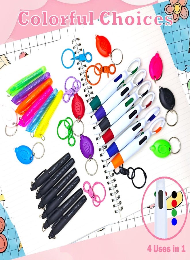 klumuke Nurse Pen Set 10PCS, Nursing Badge Reel Accessories with Ballpoint Pens, Highlighters, Permanent Markers, LED Flashlights, Keychain Clips - Cute and Practical Gifts for Nurses and Students - Image 5