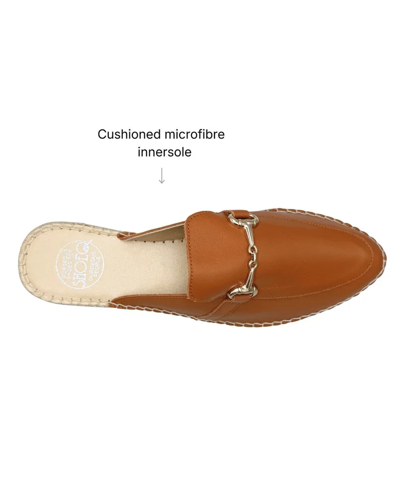 SHOEQ Tan Espadrille Mule for Women | Best Price UAE