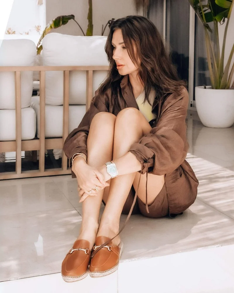 SHOEQ Tan Espadrille Mule for Women | Best Price UAE