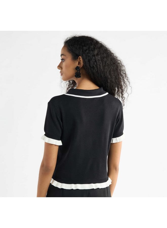 FAV - Solid Shirt with Contrast Detail - Image 1