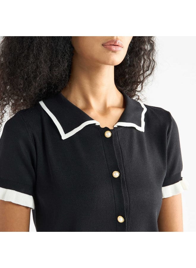 FAV - Solid Shirt with Contrast Detail - Image 1