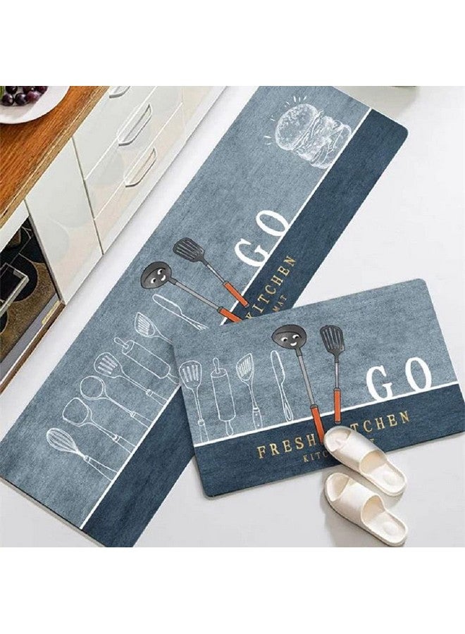 Home-Cloud حصيرة مطبخ مستطيلة من هوم كلاود | حصيرة أرضية | حصيرة باب | مضادة للانزلاق، ناعمة، قابلة للغسل، مطبوعة، مصممة، للأرضية، المطبخ، الغرفة (6 مم سمك، 41 × 122 سم 41 × 61 سم، مخمل) - Image 1