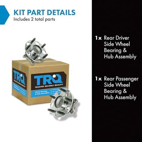 TRQ 2 Piece Rear Wheel Bearing & Hub Assembly Set Compatible with 2006-2011 Honda Civic - Image 2