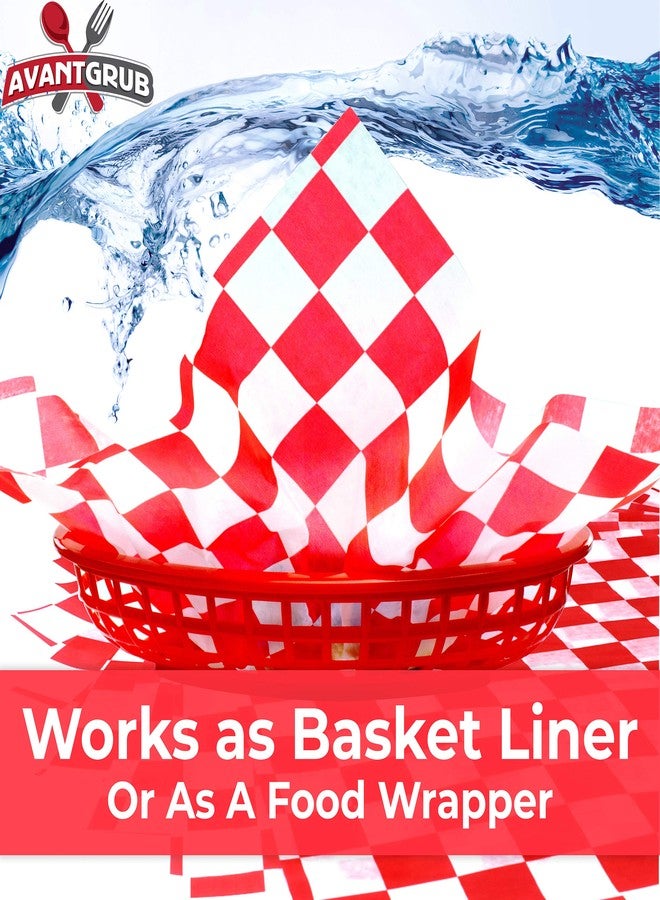 Avant Grub Extra Large, Grease Resistant Red Checkered Sandwich Liner 300 Sheet Pack. Microwave Safe 15x15 in Wax Paper Deli Wrap for Restaurants, Churches, BBQs, Concession Stands, School Carnivals, and Fairs. - Image 5