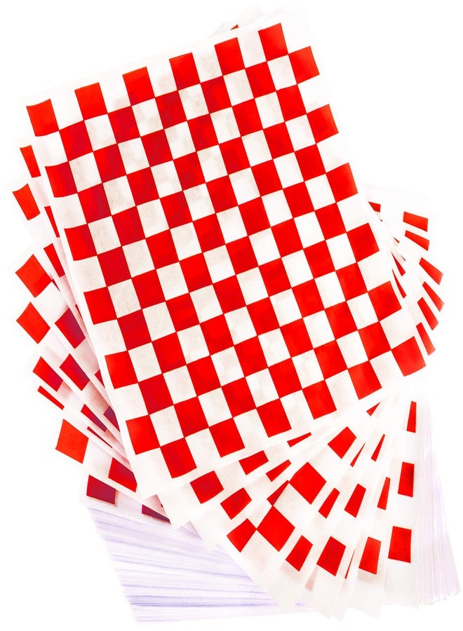 Avant Grub Extra Large, Grease Resistant Red Checkered Sandwich Liner 300 Sheet Pack. Microwave Safe 15x15 in Wax Paper Deli Wrap for Restaurants, Churches, BBQs, Concession Stands, School Carnivals, and Fairs. - Image 1