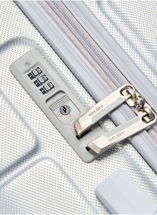 DELSEY Lagos 4 Double Wheels Hard Medium Trolley Case Size 66 CM / 26 Inch Silver  - Image 4