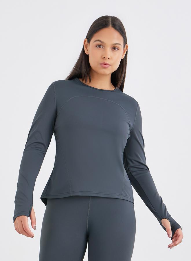 Styli Back Split Hem Detail Top and Leggings Set - Image 3
