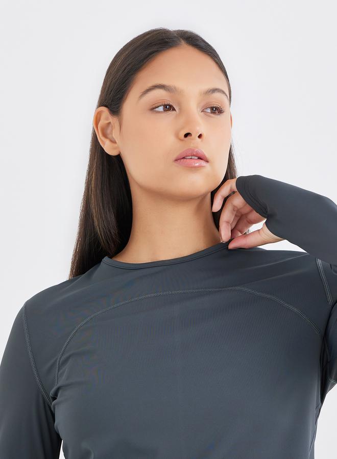 Styli Back Split Hem Detail Top and Leggings Set - Image 4