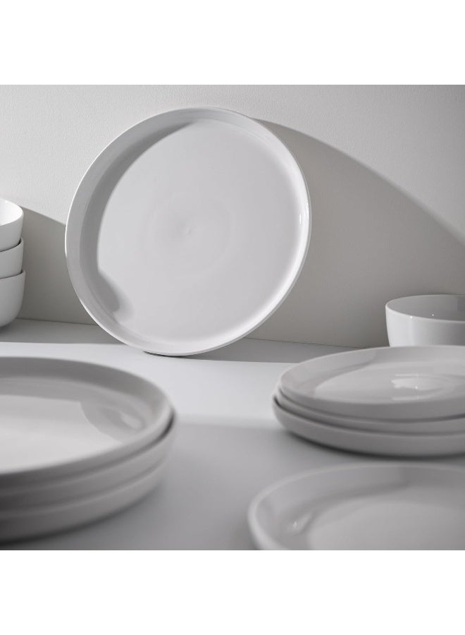 Lefonte Dinnerware Sets Fine Porcelain Dinnerware Sets Plates and Bowls Sets Dishes 12Piece Service for 4 Soft White - Image 3
