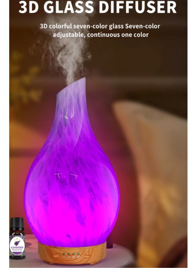 Enchanting 3D Glass Aromatherapy Diffuser  Elevate Your Senses and Surroundings with Tranquil Bliss (Brown Base)  - Image 2
