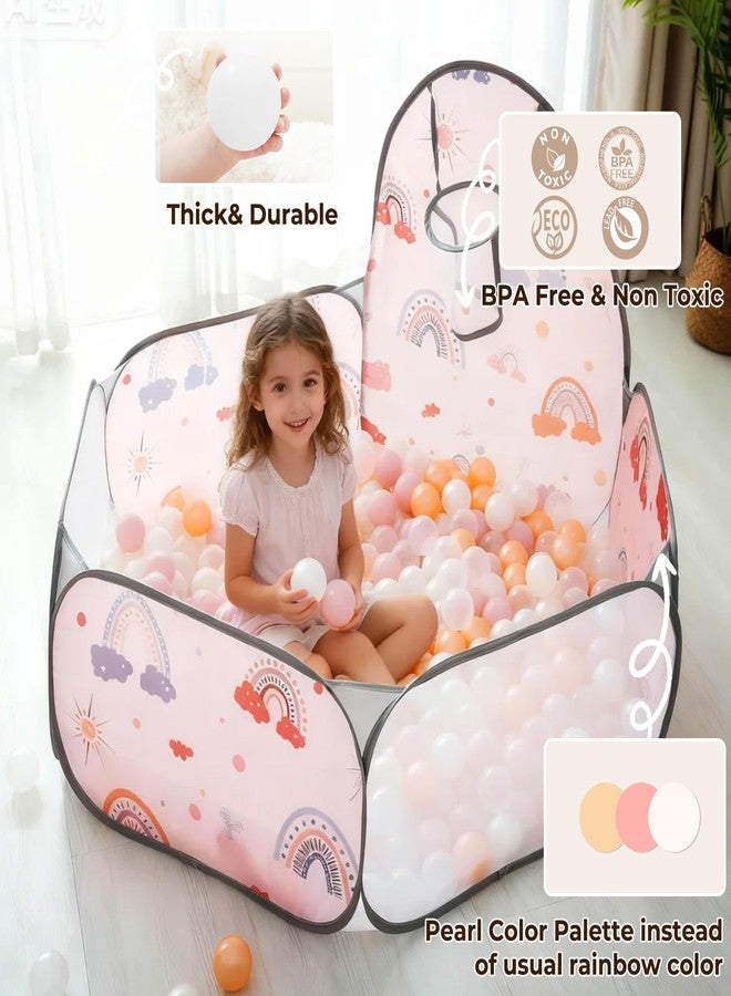 TRENDPLAY كرات بلاستيكية من تريند بلاي لأحواض الكرات - عبوة من 100 كرة مجوفة - وقت لعب آمن وممتع - مثالية لأحواض الأطفال الصغار، والحفلات، وتزيين المهرجانات، وردي + ذهبي + أبيض لؤلؤي + شفاف - Image 5