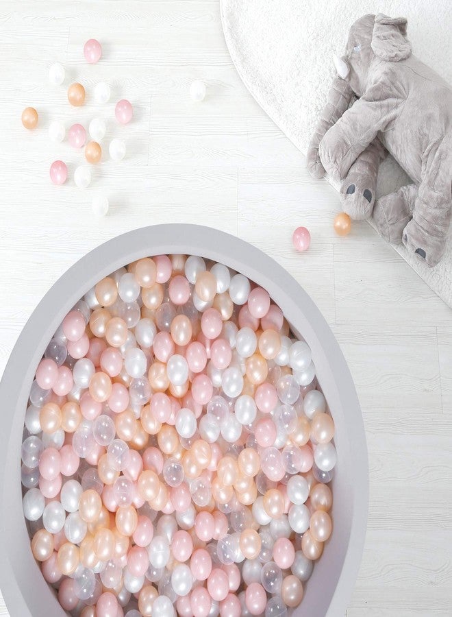 TRENDPLAY كرات بلاستيكية من تريند بلاي لأحواض الكرات - عبوة من 100 كرة مجوفة - وقت لعب آمن وممتع - مثالية لأحواض الأطفال الصغار، والحفلات، وتزيين المهرجانات، وردي + ذهبي + أبيض لؤلؤي + شفاف - Image 1