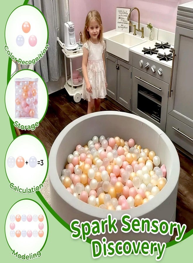 TRENDPLAY كرات بلاستيكية من تريند بلاي لأحواض الكرات - عبوة من 100 كرة مجوفة - وقت لعب آمن وممتع - مثالية لأحواض الأطفال الصغار، والحفلات، وتزيين المهرجانات، وردي + ذهبي + أبيض لؤلؤي + شفاف - Image 4
