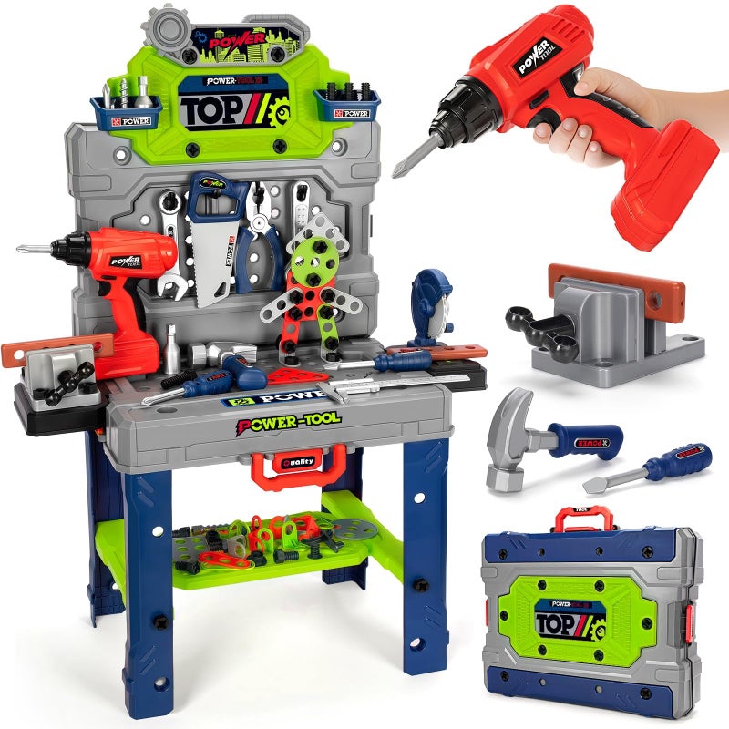 TooyBing Kids Tool Bench Set with Electric Drill and Realistic Tools Construction Workbench Playset Toy for Toddler 35 Easy Set up Kids Boy Toys Birthday Gifts for Boys Age 3 4 5 Year Old - Image 3