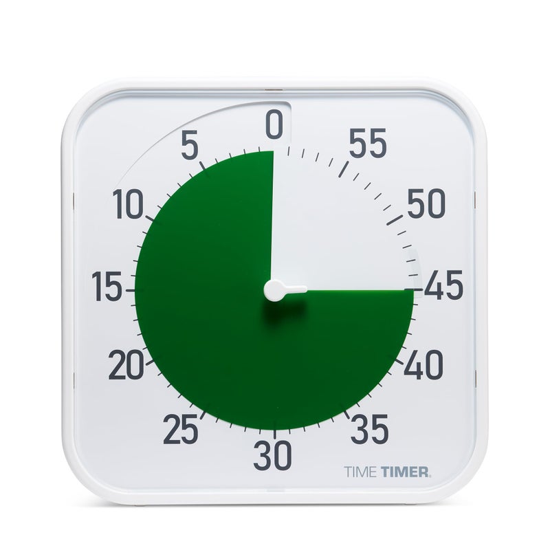 Time Timer Original 12" Visual Countdown Timer â€“ Large 60-Minute Silent Classroom Visual Timer for SEL, Emotional Regulation, Focus, Calm Transitions, ADHD, Autism â€“ (Green & White) - Image 1