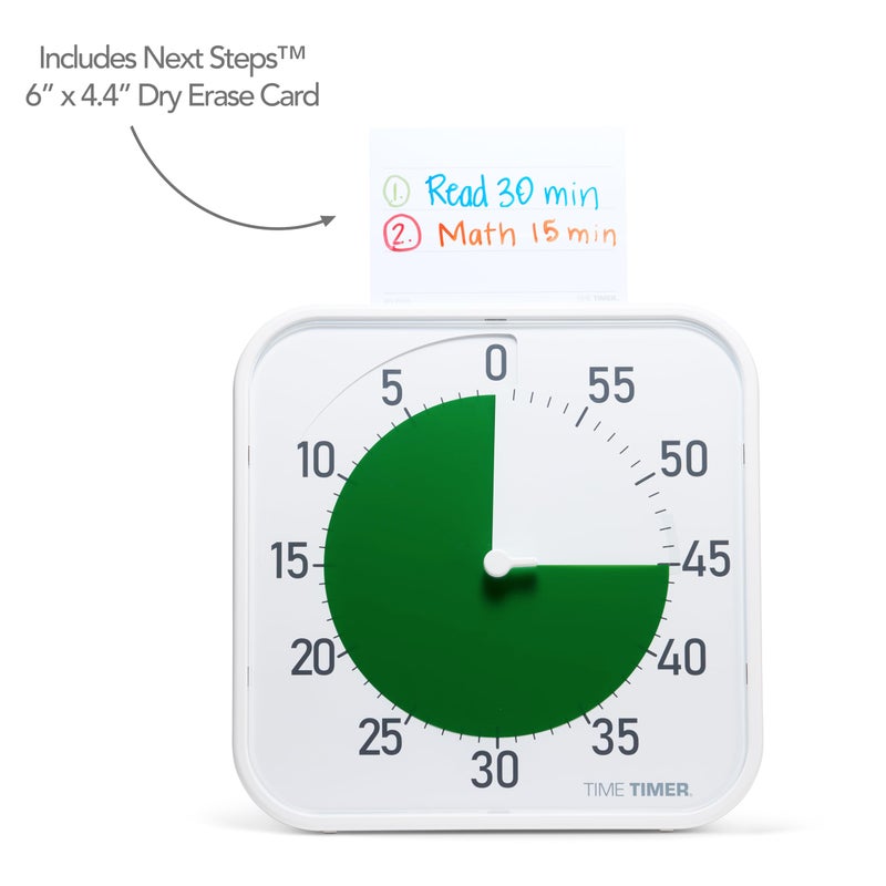Time Timer Original 12" Visual Countdown Timer â€“ Large 60-Minute Silent Classroom Visual Timer for SEL, Emotional Regulation, Focus, Calm Transitions, ADHD, Autism â€“ (Green & White) - Image 2