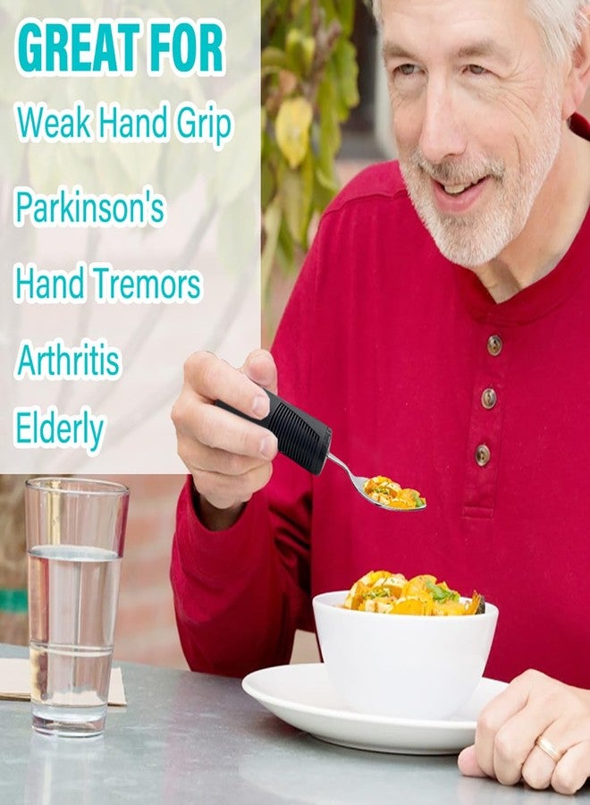Nourislif Adaptive Utensils, Adaptive Utensils 3pcs for Hand Tremors,Elderly, Arthritis,Parkinsons-Built Up Utensils for Adults-Easy Grip Aids Handle-2.7oz Each Weighted Silverware for Hand Tremors - Image 4