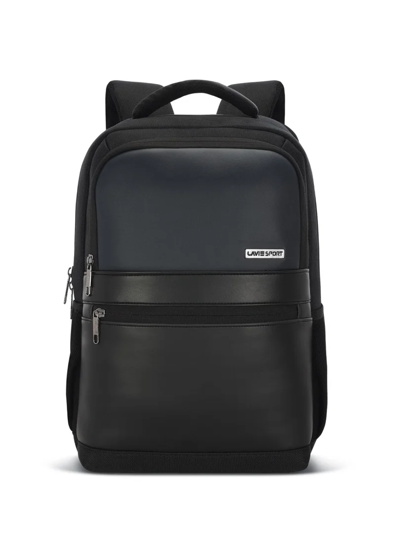 Sport Pioneer 24L Laptop Backpack with Trolley Sleeve For Men & Women (Black/Navy)