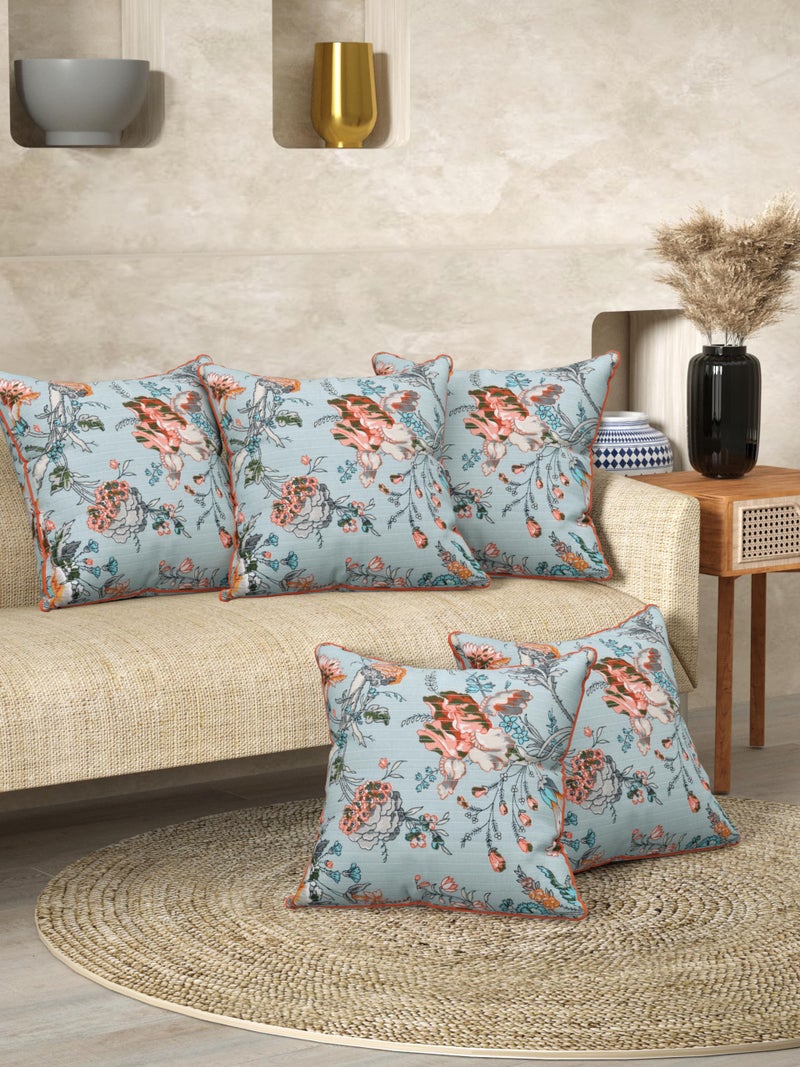 EasyGoods India Premium Cotton Cushion Covers 16x16 Inch | Soft Durable Fabric | Elegant Printed Covers for Sofa & Living Room | Hidden Zipper | Set of 3 - Image 5