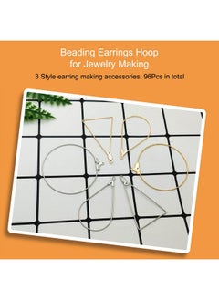 Oubaka 96Pcs Beading Earrings Hoop For Jewelry Making Round Beading Hoop Earrings Bulk Jewelry Making Supplies Jewelry Finding Triangle Teardrop Earring With Hoop For Diy Craft Earring Jewelry Making Earring  - Image 2