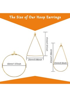Oubaka 96Pcs Beading Earrings Hoop For Jewelry Making Round Beading Hoop Earrings Bulk Jewelry Making Supplies Jewelry Finding Triangle Teardrop Earring With Hoop For Diy Craft Earring Jewelry Making Earring  - Image 5